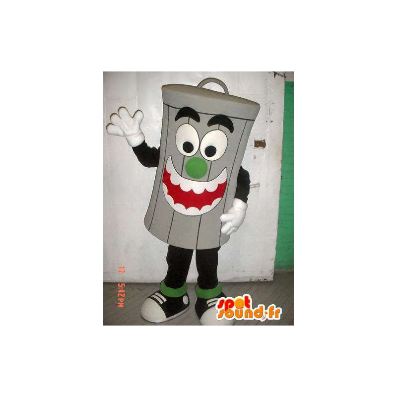 Mascotte de poubelle grise géante. Costume de poubelle - MASFR005828 - Mascottes Maison