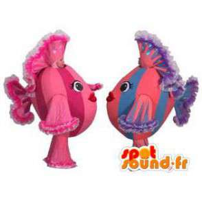 Maskottchen rosa und blaue Fische. Packung mit 2 - MASFR005830 - Maskottchen-Fisch