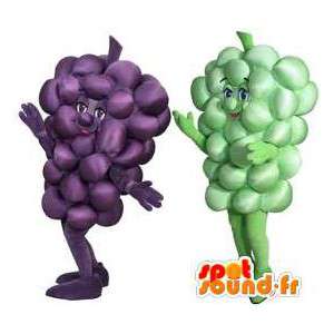 Mascottes de grappes de raisin rouge et blanc. Pack de 2 - MASFR005834 - Mascotte de fruits