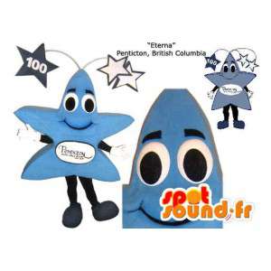 Maskot obří modré hvězdy. hvězda Costume - Nezařazení maskoti - MASFR005846 - SpotSound.fr