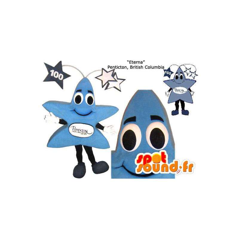 Maskot obří modré hvězdy. hvězda Costume - Nezařazení maskoti - MASFR005846 - SpotSound.fr