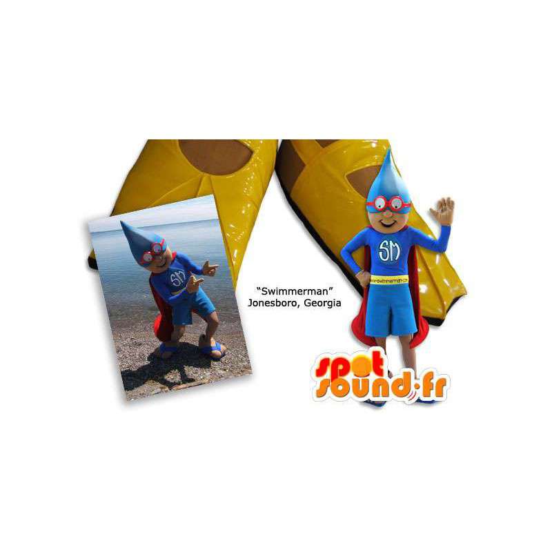 Geklede redder mascotte superheld - MASFR005847 - superheld mascotte