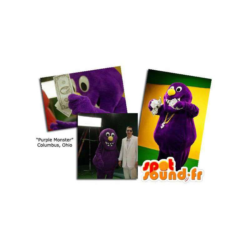 Paarse monster mascotte. Monster Costume - Monster mascottes - MASFR005848 - SpotSound.fr