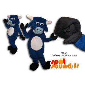 Mascotte de taureau bleu. Costume de vache bleue - MASFR005849 - Mascottes Vache