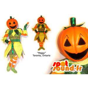 Farverig græskar maskot. Halloween kostume - Spotsound maskot