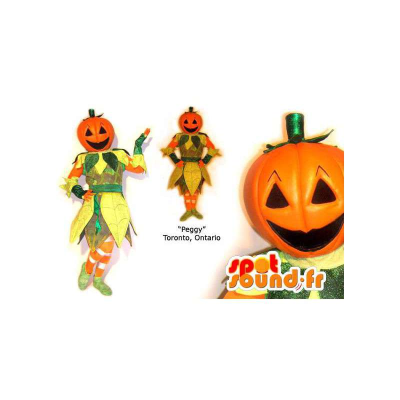 Mascot pumpkin colored. Halloween Costume - MASFR005855 - Mascot of vegetables