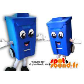 Mascotte de poubelle bleue. Costume de poubelle - MASFR005858 - Mascottes Maison