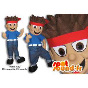 Mascot dreng med en rød bandana i håret - Spotsound maskot