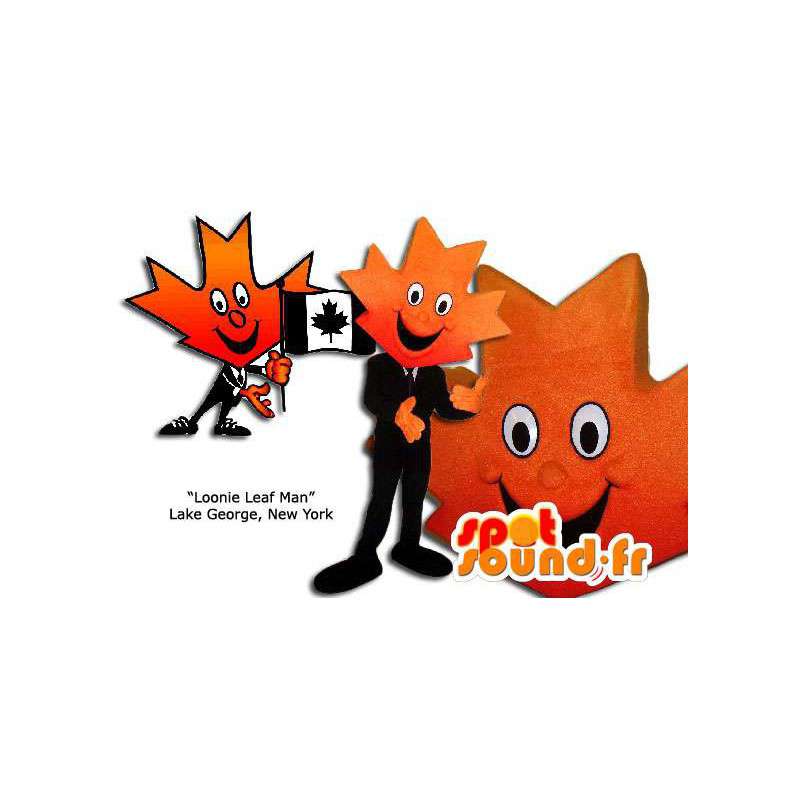 Orange Maple Leaf maskot. Costume Canada - MASFR005862 - Maskoter planter