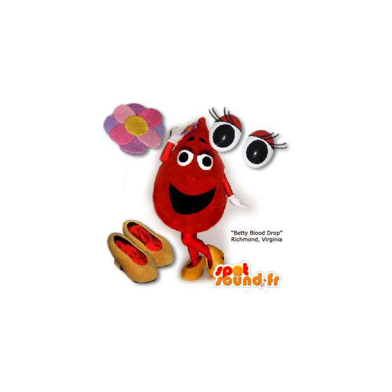 Mascotte de goutte rouge géante. Costume en forme de goutte - MASFR005876 - Mascottes non-classées
