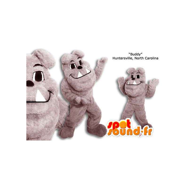 Gray bulldog maskot. Costume bulldog - Hundemaskoter - MASFR005878 - SpotSound.fr