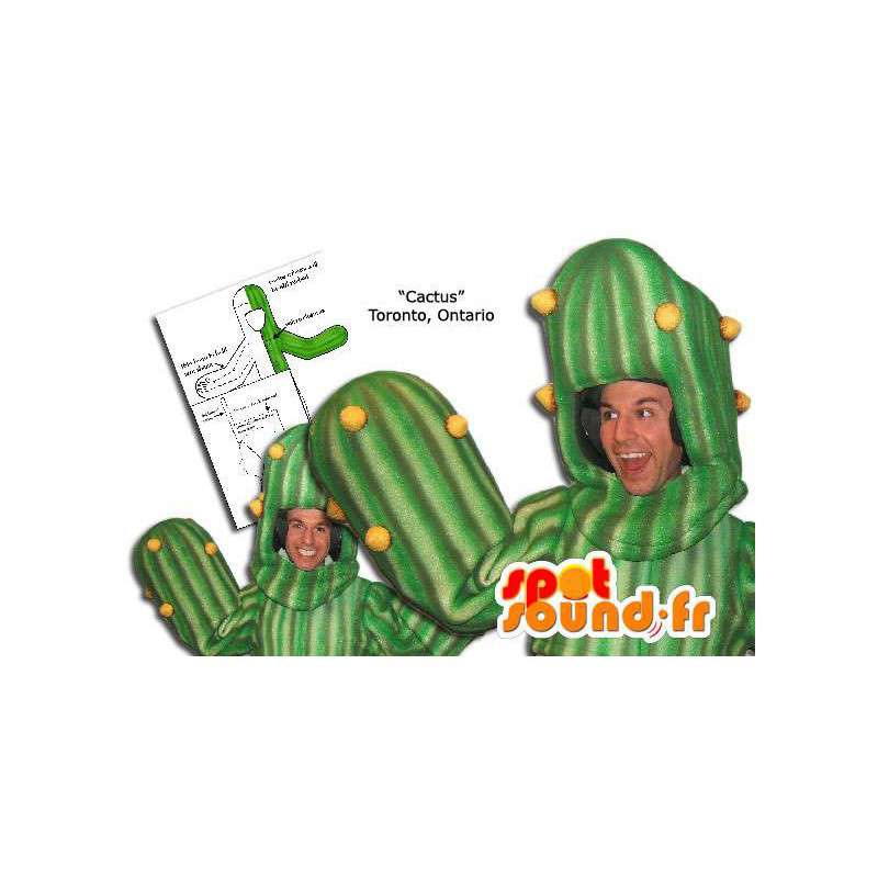 Grøn kaktus maskot, kæmpe. Kaktus kostume - Spotsound maskot