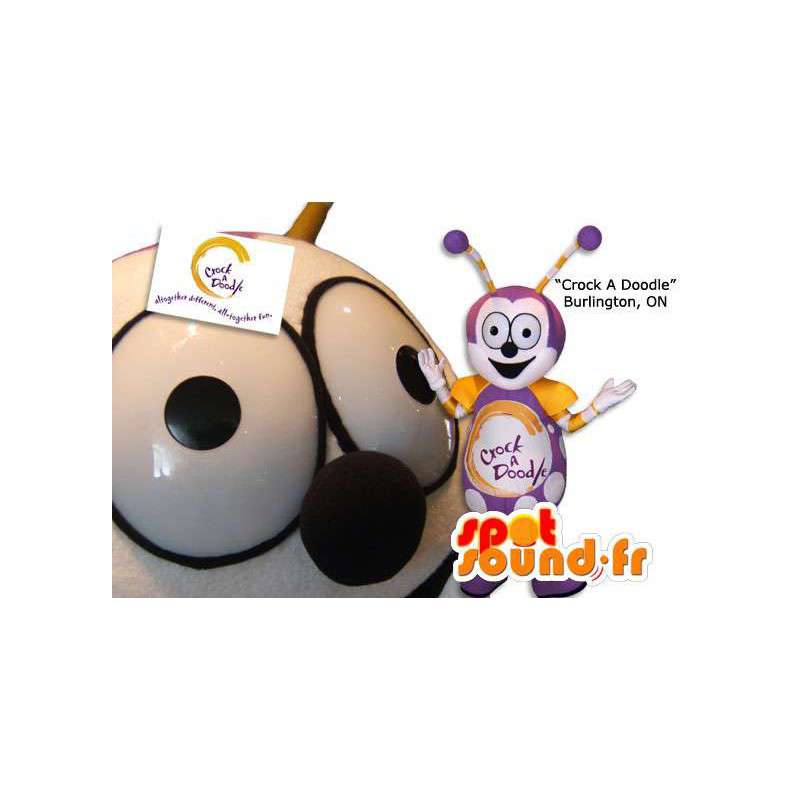 Mascot lagarta jovem e roxo. Costume inseto - MASFR005883 - mascotes Insect