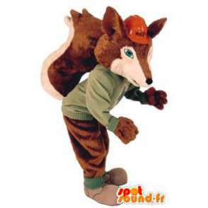 Mascotte de renard avec un casque d'ouvrier - MASFR005886 - Mascottes Renard