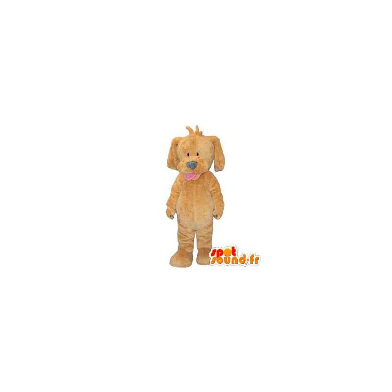 Beige puppy mascot, simple and customizable - MASFR005887 - Dog mascots