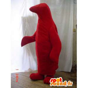 Mascote pingüim vermelho, customizável - MASFR005892 - pinguim mascote