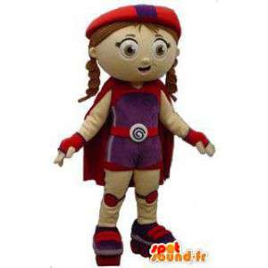 Ragazza Mascotte su pattini a rotelle. Ragazza costume - MASFR005893 - Ragazze e ragazzi di mascotte