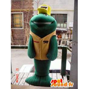 Grønn fisk maskot, gigantisk størrelse. Fish Costume - MASFR005897 - fisk Maskoter