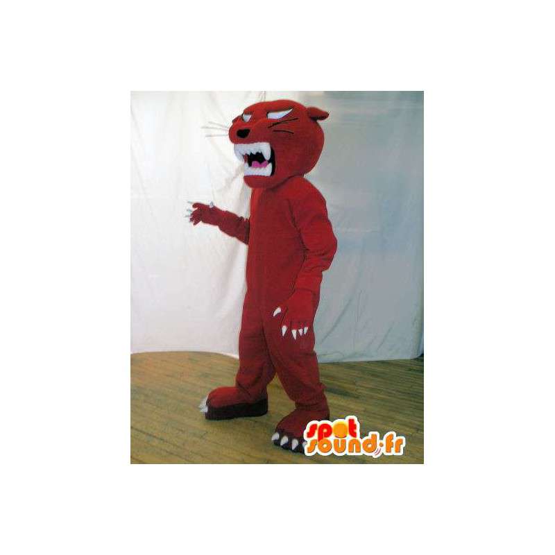 Röd panter maskot. Röd tigerdräkt - Spotsound maskot
