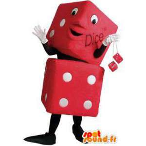 Mascotte rode dobbelstenen. dobbelstenen Costume - MASFR005913 - mascottes objecten