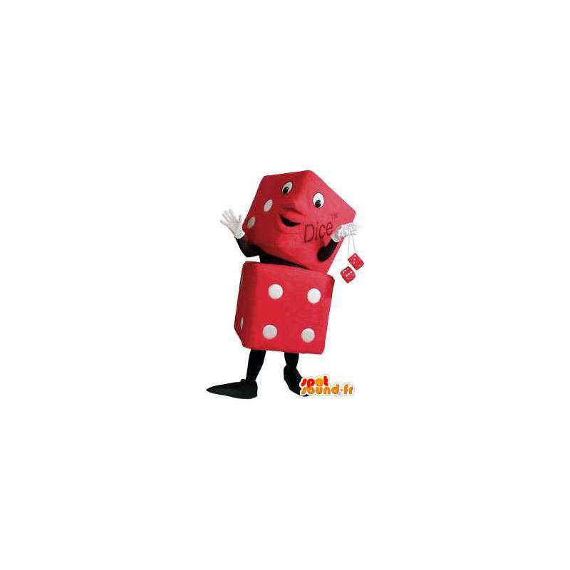 Maskotti punainen noppaa. noppaa Costume - MASFR005913 - Mascottes d'objets
