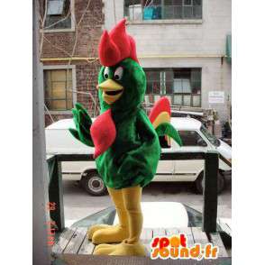 Mascotte de coq vert, jaune et rouge, géant - MASFR005922 - Mascotte de Poules - Coqs - Poulets