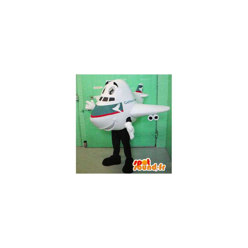 Mascot plano branco. Costume aeronave gigante - MASFR005932 - objetos mascotes