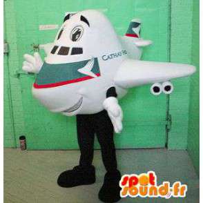 Mascot white plane. Costume giant aircraft - MASFR005932 - Mascots of objects