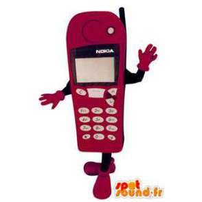 Mascotte de téléphone portable rose Nokia. Costume de téléphone - MASFR005934 - Mascottes de téléphones