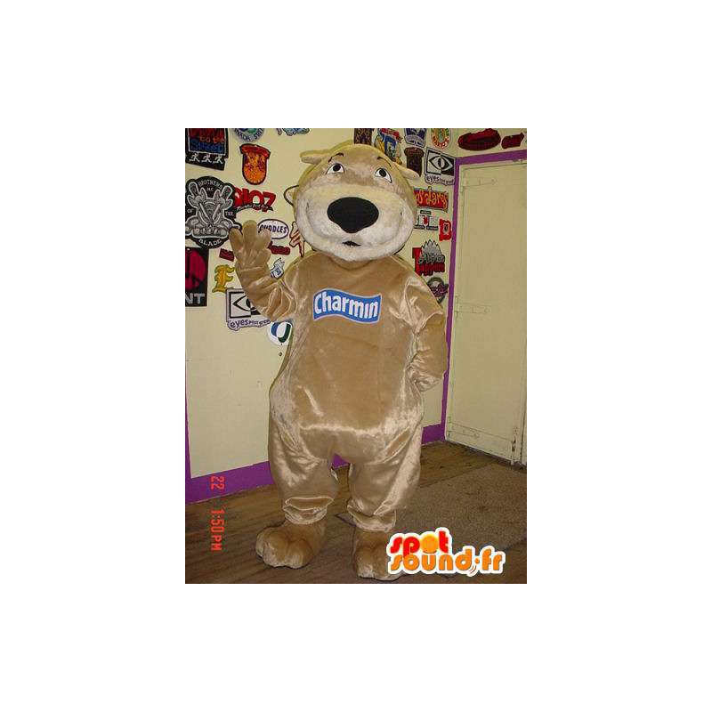 カスタマイズ可能な茶色のクマのマスコット-MASFR005936-クマのマスコット