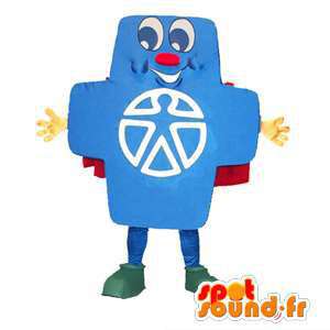 Mascot σχήμα μπλε σταυρό. Φαρμακείο κοστούμι - MASFR005942 - Μη ταξινομημένες Μασκότ