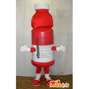 Röd plastflaskmaskot. Vitamindräkt - Spotsound maskot