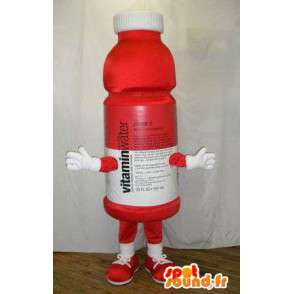 Mascotte de bouteille en plastique rouge. Costume de vitamines - MASFR005946 - Mascottes Bouteilles