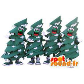 Mascottes de sapins de Noël verts. Pack de 4 - MASFR005952 - Mascottes Noël