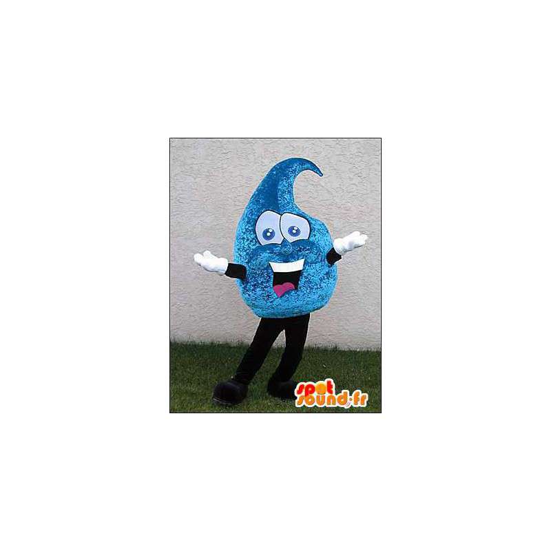 Mascotte de goutte bleue géante. Costume en forme de goutte - MASFR005956 - Mascottes non-classées