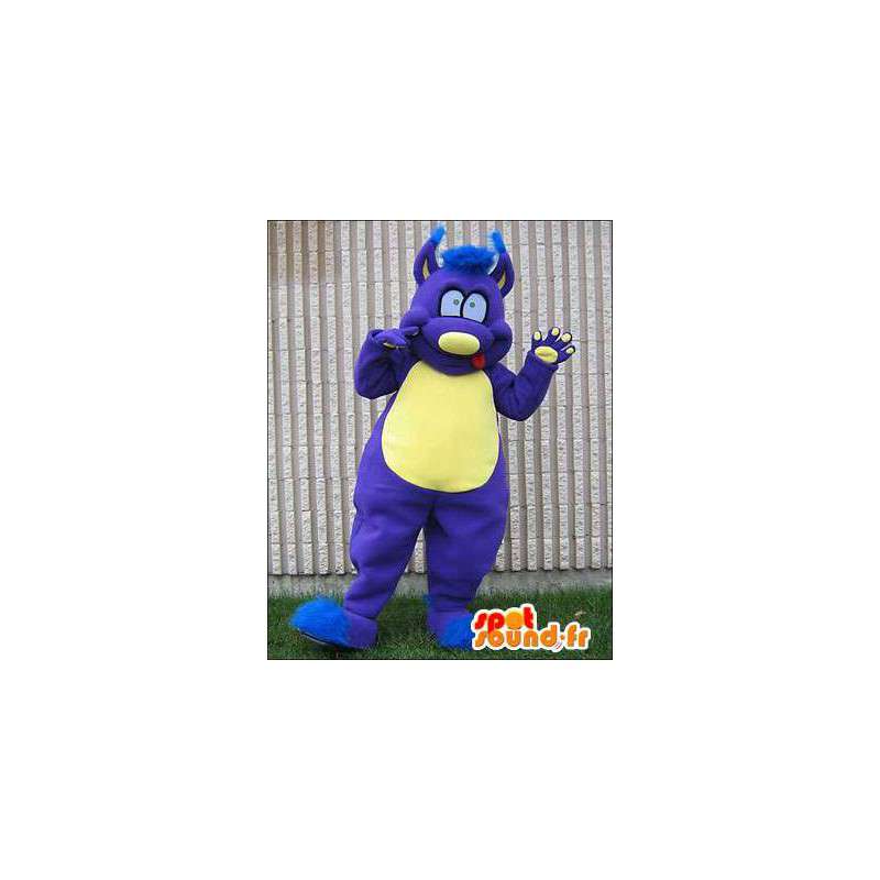 Monster mascot blue and yellow. Monster Costume - MASFR005958 - Monsters mascots