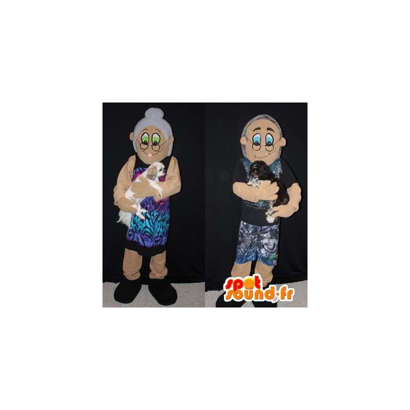 Mascotte de couple de grands-parents. Pack de 2 - MASFR005960 - Mascottes Homme