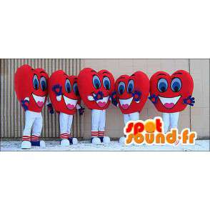 Mascots corazones rojos y la sonrisa. Pack de 5 - MASFR005969 - Mascotas sin clasificar