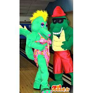 Mascot couple of crocodiles. Pack of 2 - MASFR005975 - Mascot of crocodiles