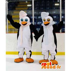 Mascotte de couple de pingouins. Pack de 2 - MASFR005976 - Mascottes Pingouin