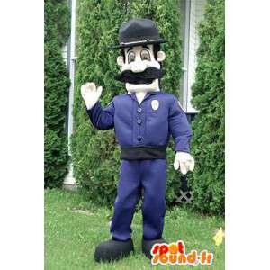 Mascotte de policier, de shérif en uniforme bleu - MASFR005980 - Mascottes Homme