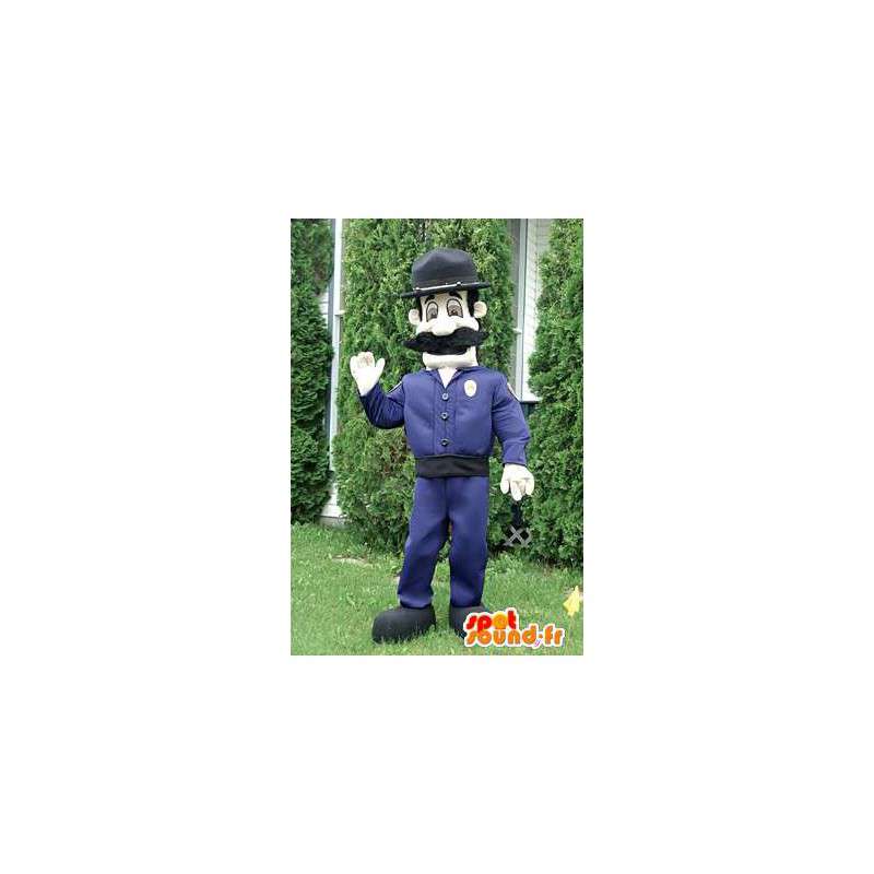 警察官のマスコット、青い制服を着た保安官-MASFR005980-男性のマスコット