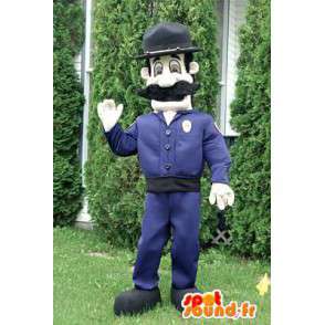 Mascote polícia, xerife no uniforme azul - MASFR005980 - Mascotes homem