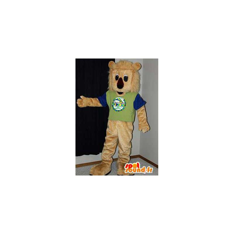 La mascota del león de peluche de color beige. Traje de León - MASFR005984 - Mascotas de León