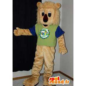 Lion mascot plush beige. Lion costume - MASFR005984 - Lion mascots