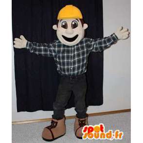 Mascot mann med en gul cap - MASFR005985 - Man Maskoter