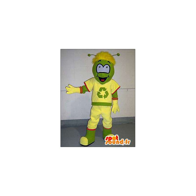 Snowman mascot green, recycling - MASFR005988 - Human mascots