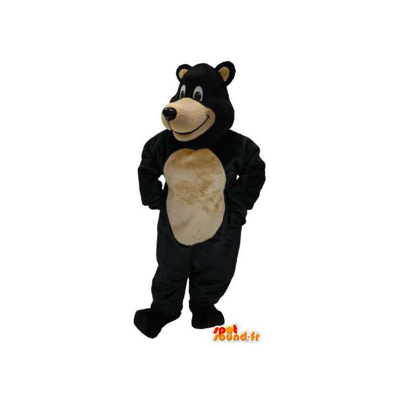 Mascotte d'ours noir et beige. Costume d'ours - MASFR005994 - Mascotte d'ours