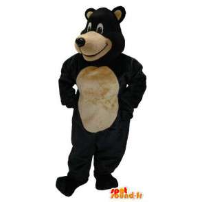 Mascotte d'ours noir et beige. Costume d'ours - MASFR005994 - Mascotte d'ours