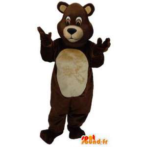 Mascotte dell orso bruno e beige. Costume orso - MASFR005995 - Mascotte orso